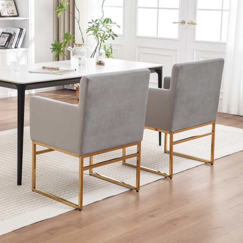 Frame Dining Chairs Modern Arm Chairs, Gray