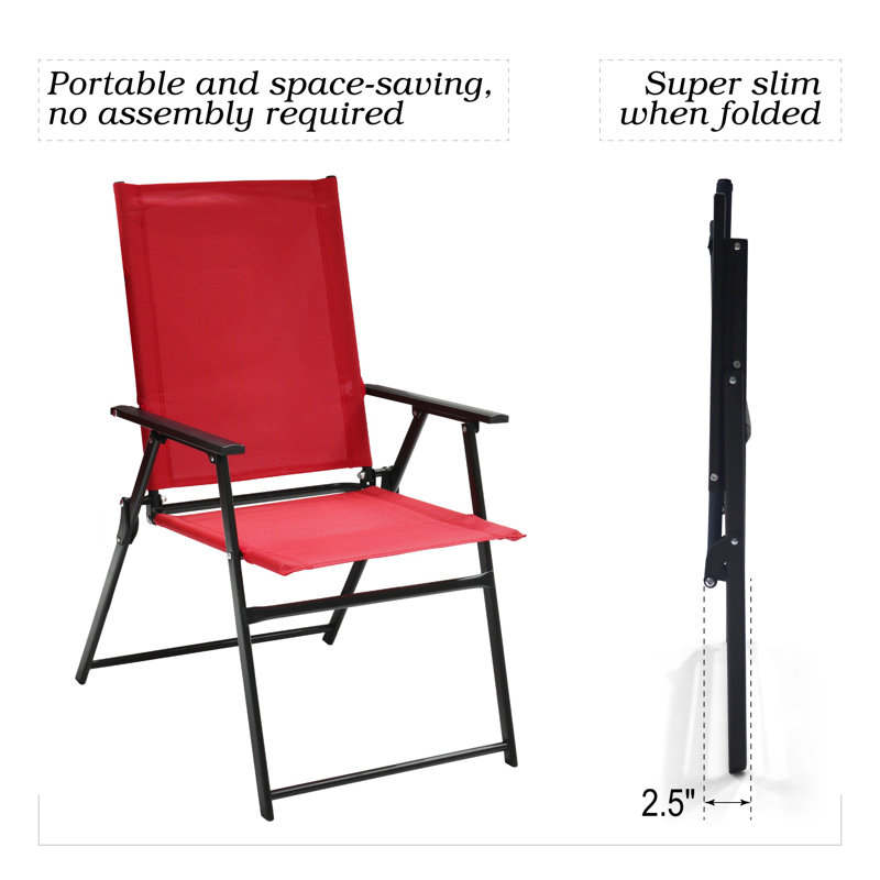 Ensemble de chaises pliantes Raidan, Rouge / Noir