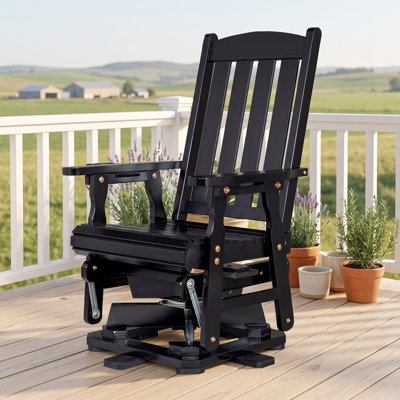 Solid Fir Wood Swivel Patio Glider Chair