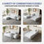Canapé d'angle moderne 4 places en velours côtelé, 113,8 po de largeur, grand canapé modulable pour salon, aucun assemblage requis (blanc)-790524961-791808349