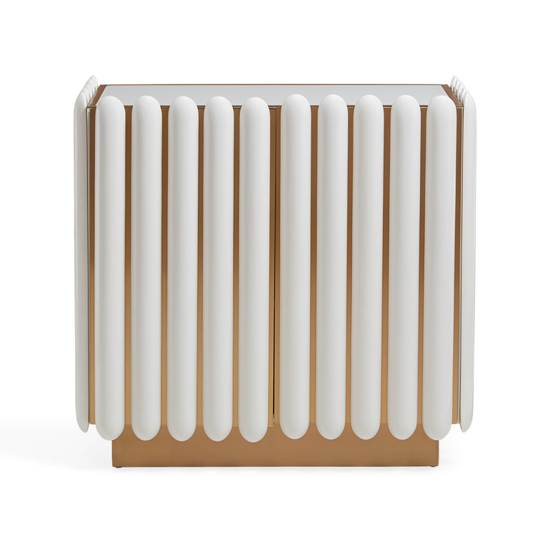 Kiki Accent Cabinet, Ivory/Brass