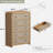 Cevat Rattan 5-Drawers Dresser,Thickened Curved Profile Design-714776231