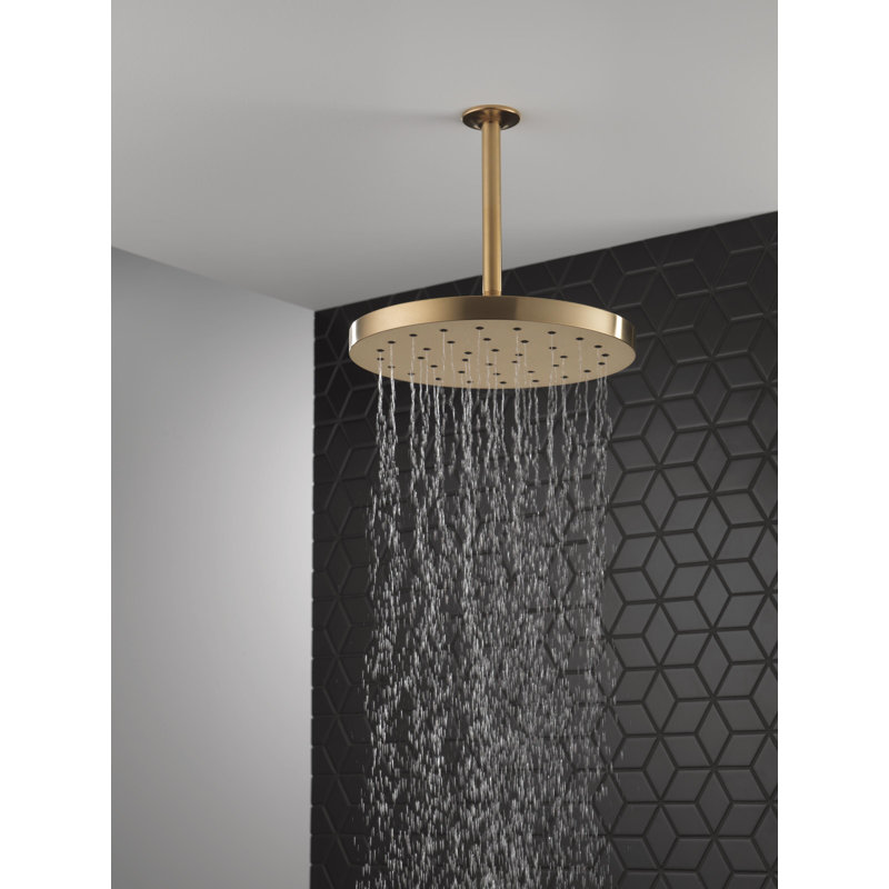 Pomme de douche à pluie double avec technologie H2Okinetic, Champagne champagne