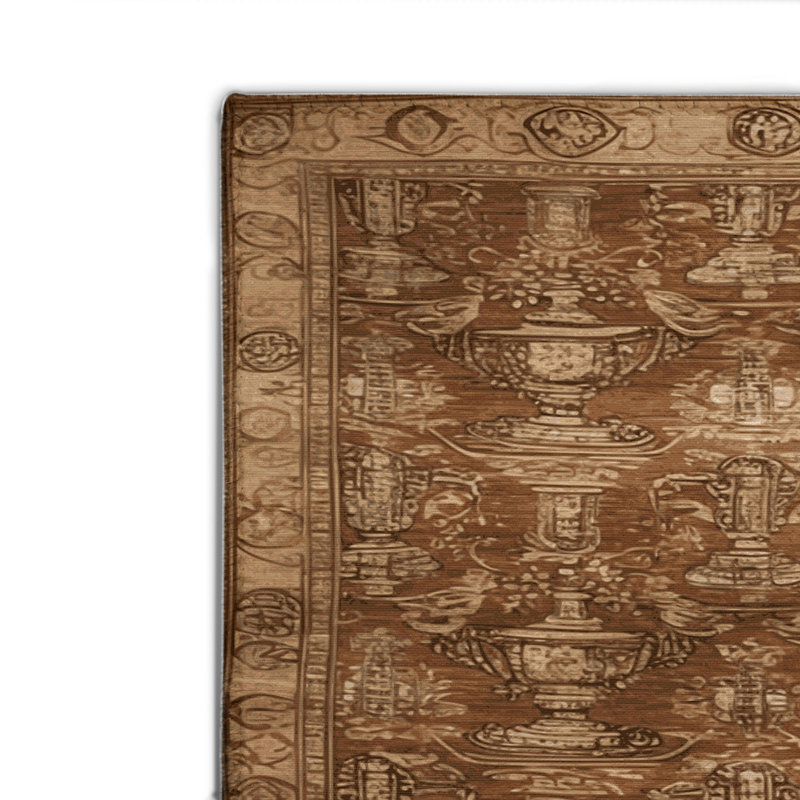Tapis d'intérieur et d'extérieur brun français, Rectangulaire 2 pi x 3 pi