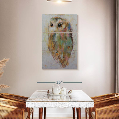 Hibou Brampt pastel abstrait