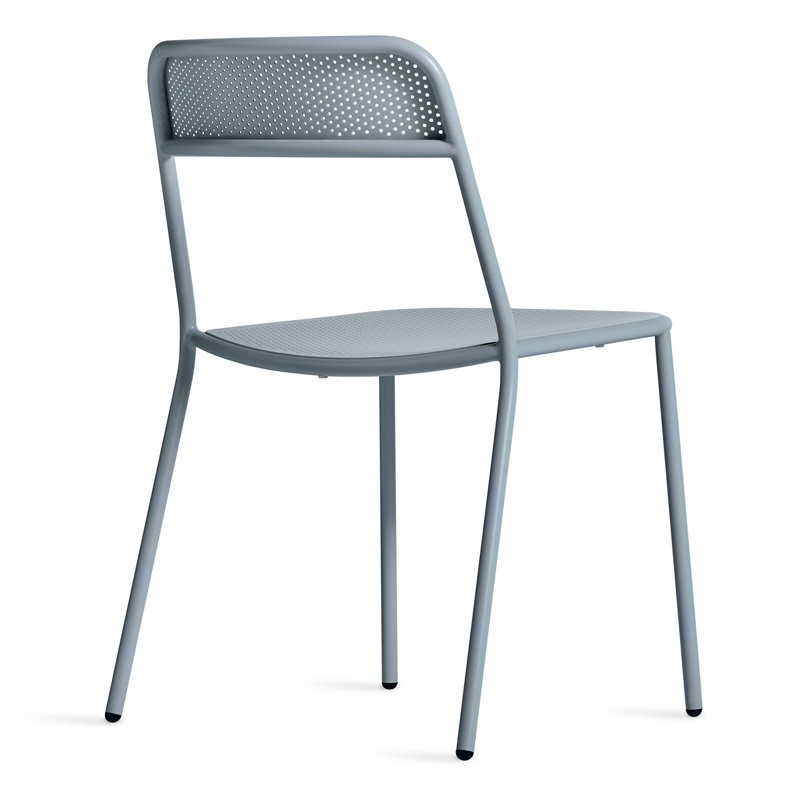 Trim Outdoor Dining Side Chair, Gray Blue