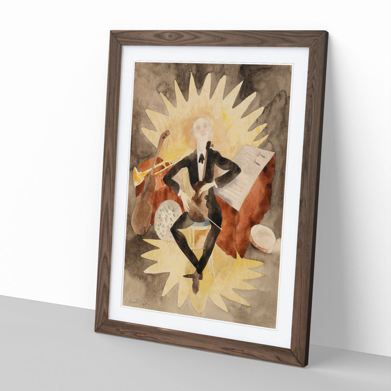 Musician by Charles Demuth - Picture Frame Painting, 36cm H x 27cm W x 2cm D, Walnut Framed
