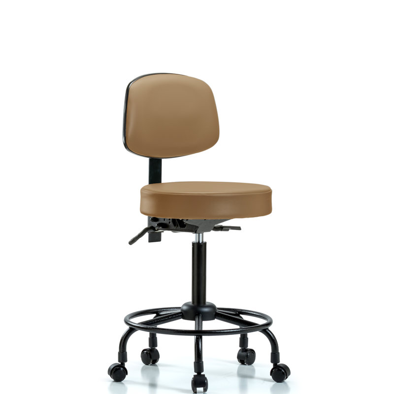 Tabouret de bar Barcus, Roulettes, Taupe