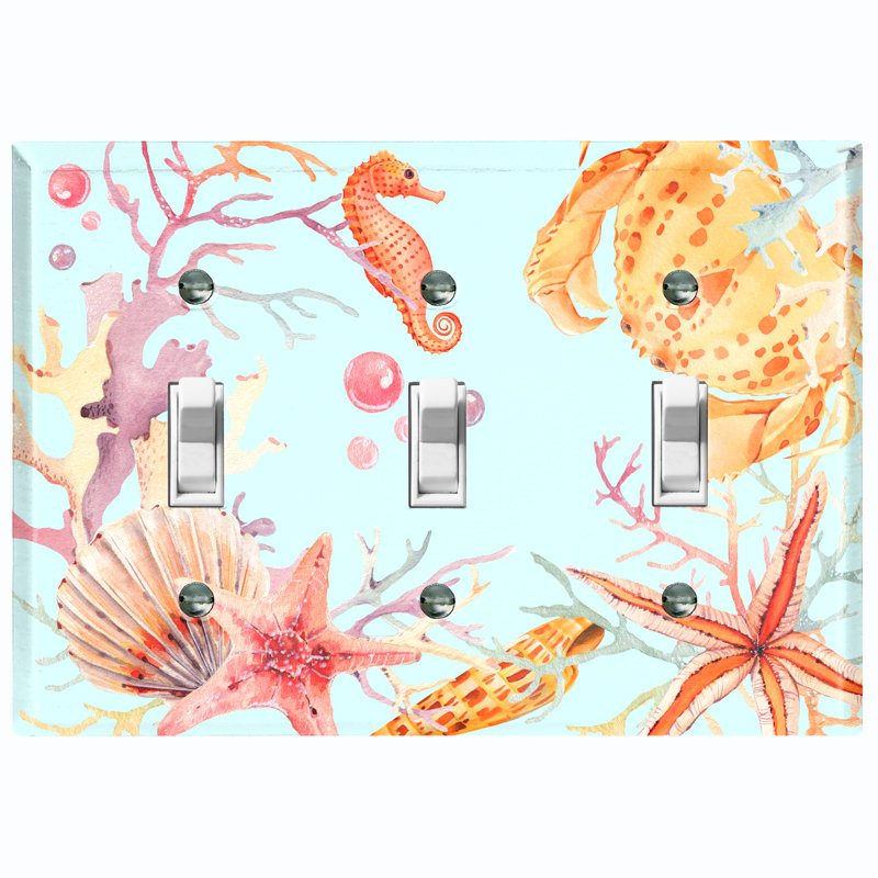 Patterned 3 - Gang Toggle Light Switch Standard Wall Plate