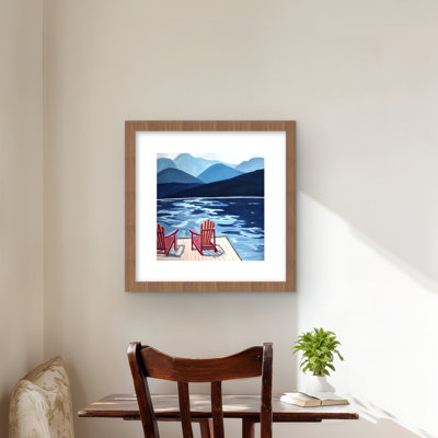 Lake Dock Mountains & Chairs, reproduction encadrée