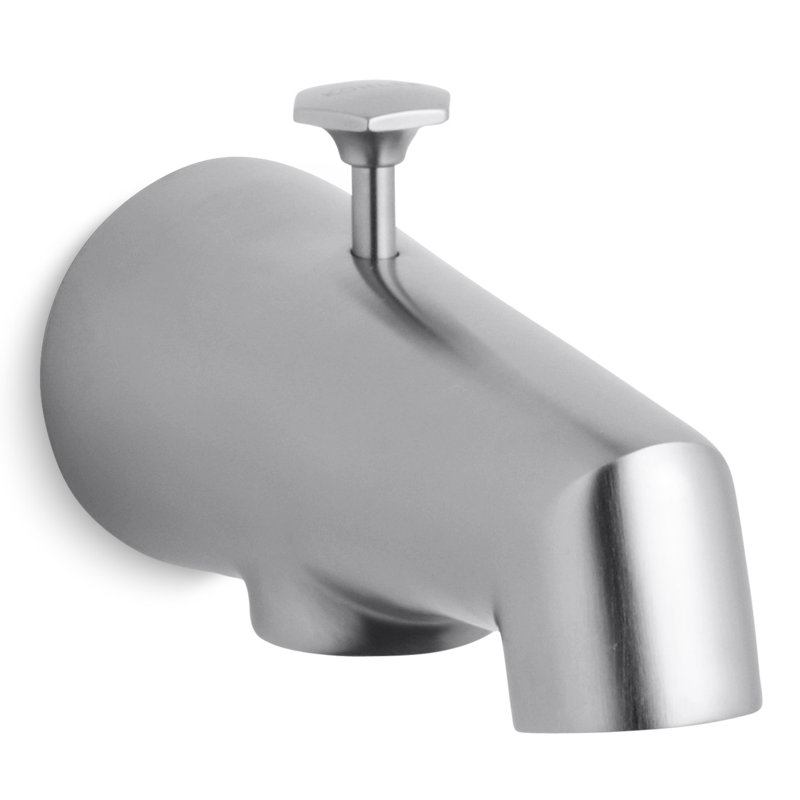 Antique Standard 4-7/8" Diverter Bath Spout with Disc-Shaped Knob, Brushed Chrome