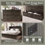 Armoire lit escamotable Murphy avec station de charge Lit plateforme multifonctionnel pliable avec 1 grand tiroir de rangement pour chambre d'amis Petite chambre-1870780334-1870780333