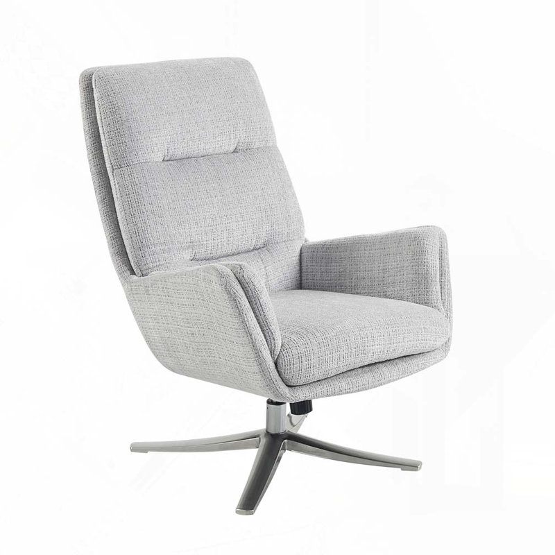 Fauteuil d'appoint pivotant confortable avec repose-pieds, Gris