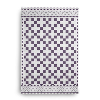 Chenille Geometric Indoor / Outdoor Rug
