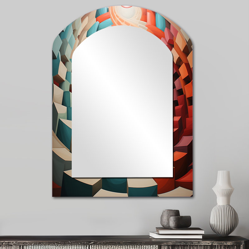 Coloré Op Art, surréalisme IV - Op Art, miroir asymétrique, 34 po x 25 po