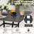 5-piece Cast Aluminum Patio Dining Set With Umbrella Hole And Wide Seat