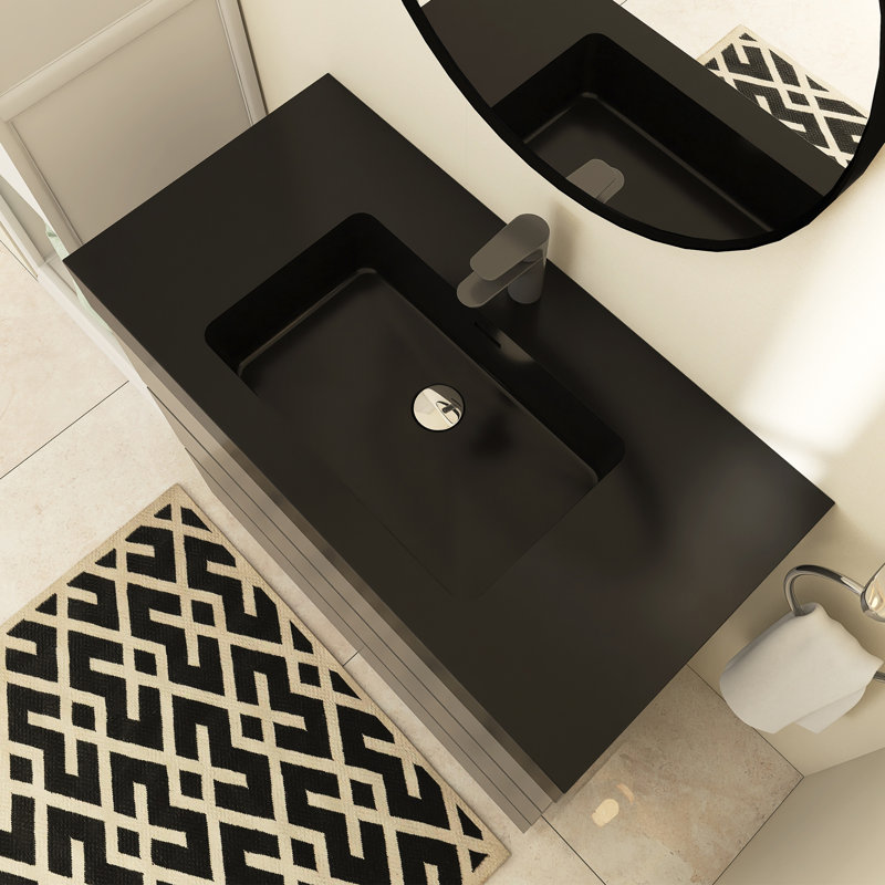 Meuble-lavabo simple Reniel, Gris, Noir, noir, noir, noir, 36"