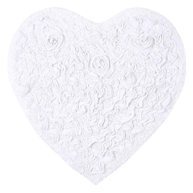 Skakke Non-Slip Bath Rug, White