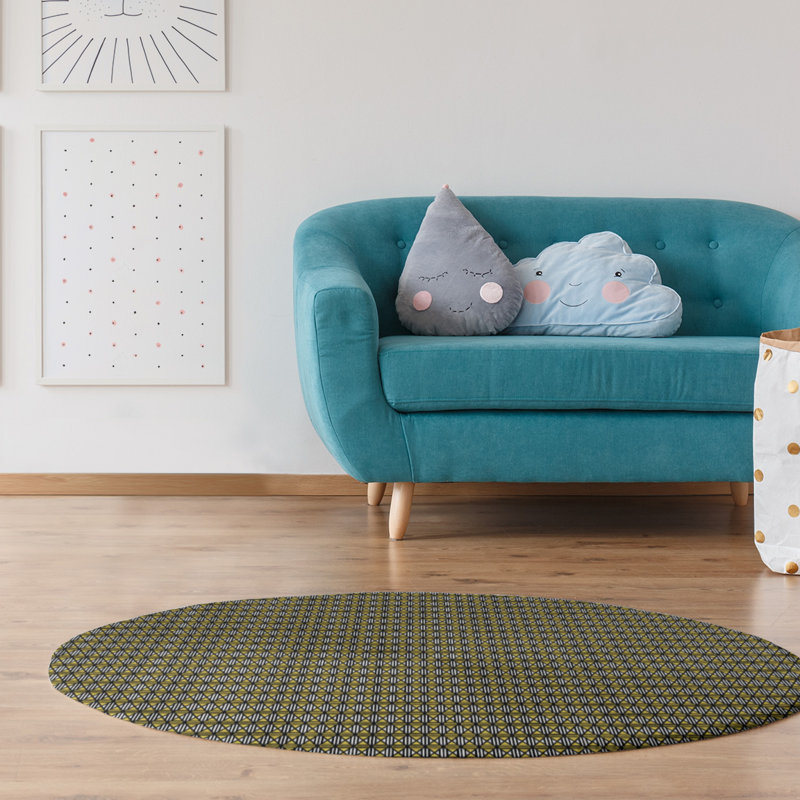 Tapis de diamants de la zone jaune lignée en losanges classic, Rectangle 2 pi x 3 pi