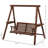 2-Seat Outdoor Swing Chair With Stand And Side Tables For Garden-1499376316
