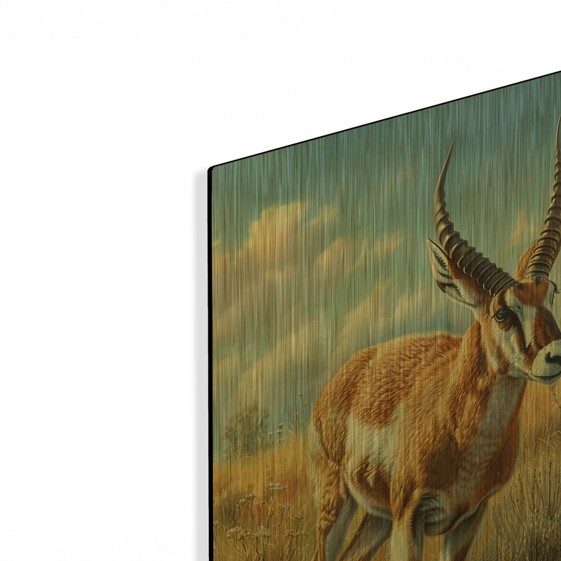 « Antilope » de Momart, tableau mural en métal doré, 40,6 cm x 61 cm, 16"x24"