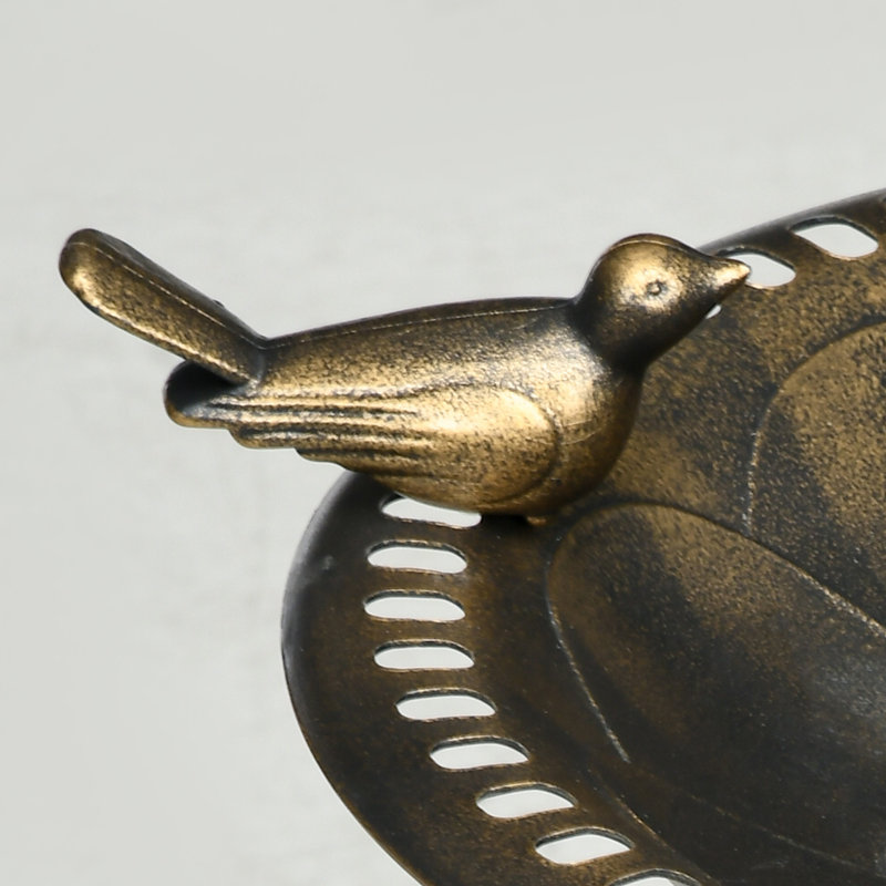 Outsunny 72cm Tall Antique Bird Bath Vintage Style for Garden Bronze Tone