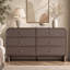 Commode en rotin à 6 tiroirs avec coins arrondis, 140 cm de largeur, meuble télé moderne et robuste-990907953