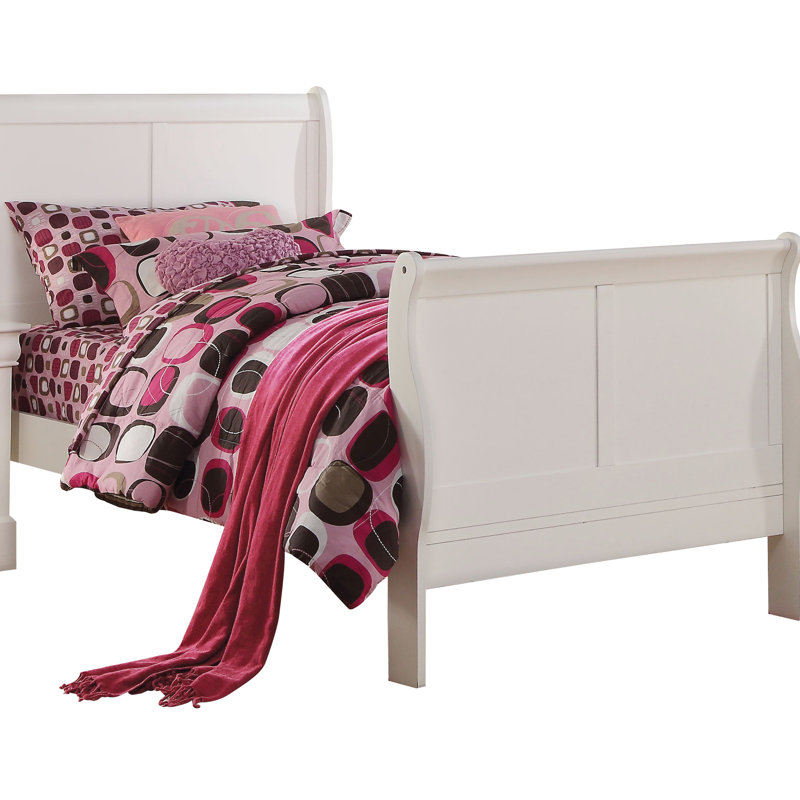 Lit blanc classique avec structure et bois massif, rangement supplémentaire pour matelas, cadre, Lit double