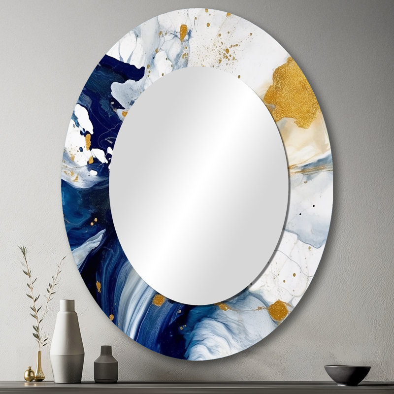 Hulstein - Miroir abstrait en métal, 43 po x 33 po