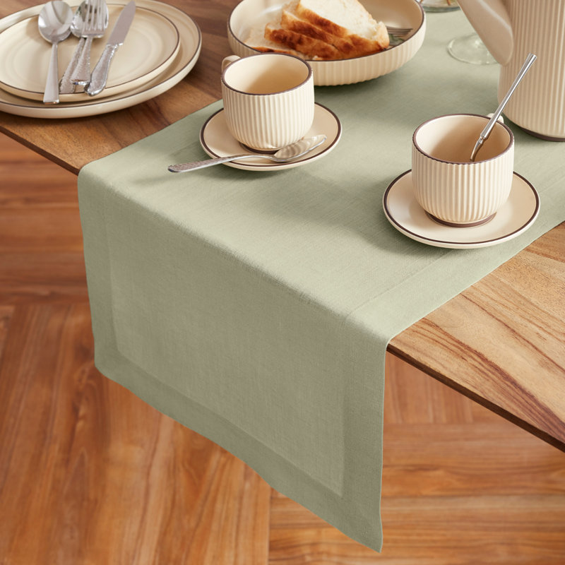Sonoma - 100% Pure Linen Table Runner (Pre-Washed), 36" x 14", Sage