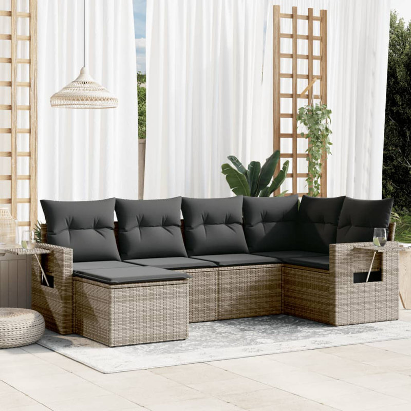 Vidaxl Garden Sofa Set Grey, Dark Grey