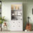 83.4"Tall Bookshelf with LED Lighting, Modern Bookcase with 2 Drawer and 3 Open Shelves,Storage Bookshelf for Living Room,Home Office,White