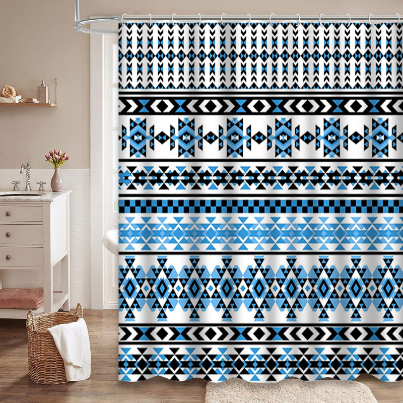 Rideau de douche avec 12 crochets, L 72 po x l 78 po