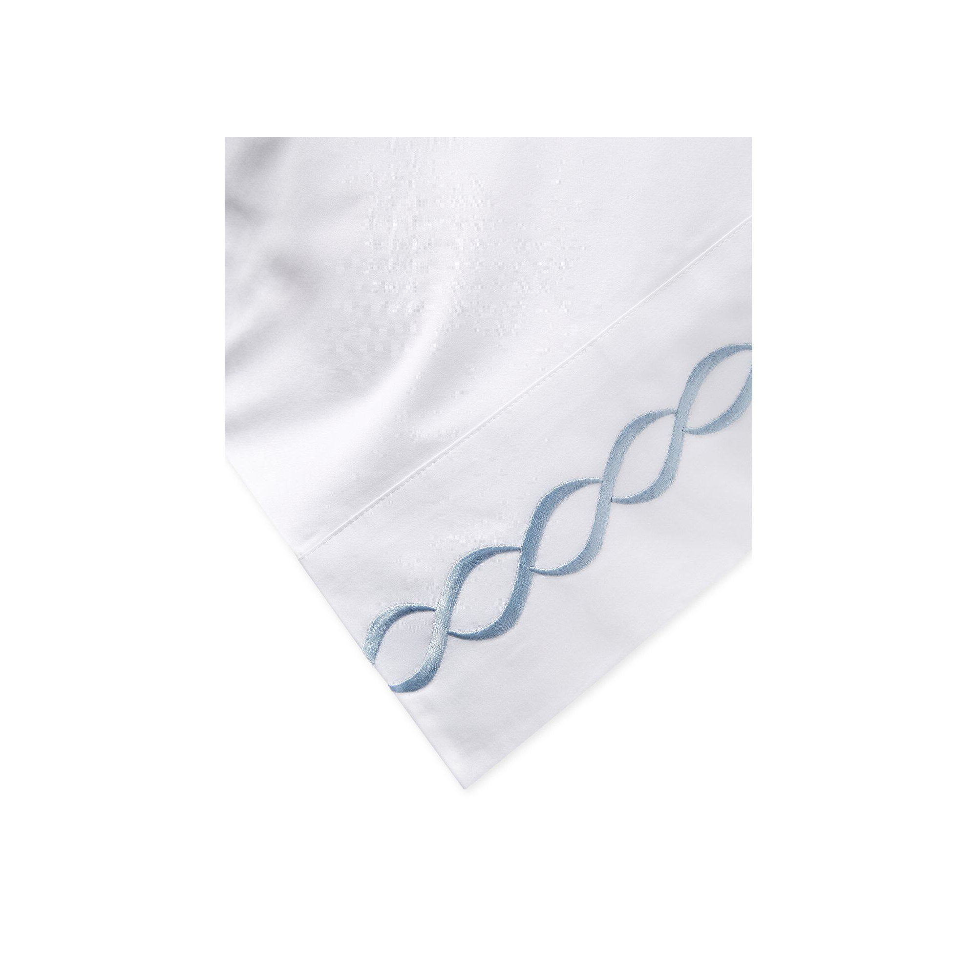 Calissa 100% Cotton - Set of 2, White/Blue, Standard Pillowcase