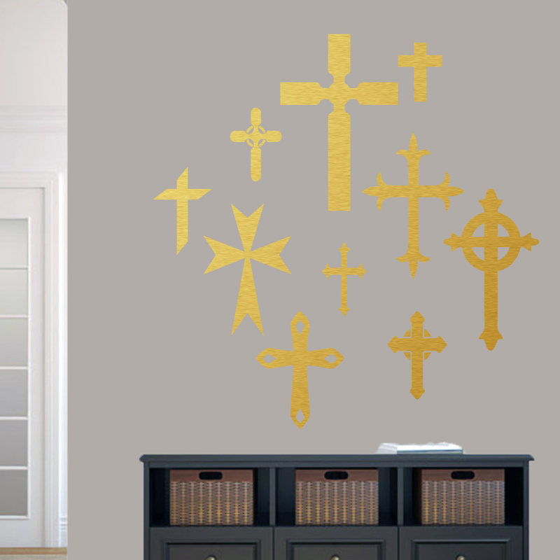 Adhésif décoratif ensemble de croix, Or
