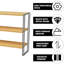 Étagère de boulanger autoportante à 3 niveaux avec tablettes en bois massif et structure en métal réglable, tablette de rangement ouverte pour le garde-manger-134448157