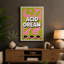 Acid Dream Poster Retro - Wrapped Canvas-590801878-590801882