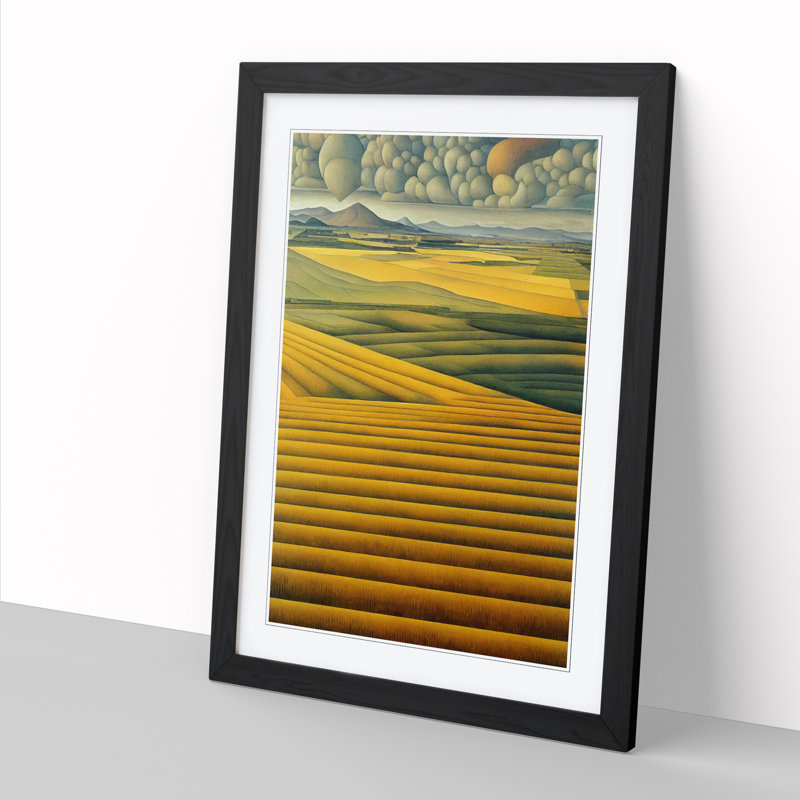 Wheat Field - Single Picture Frame Painting, Black, 34cm H x 25cm W x 2cm D