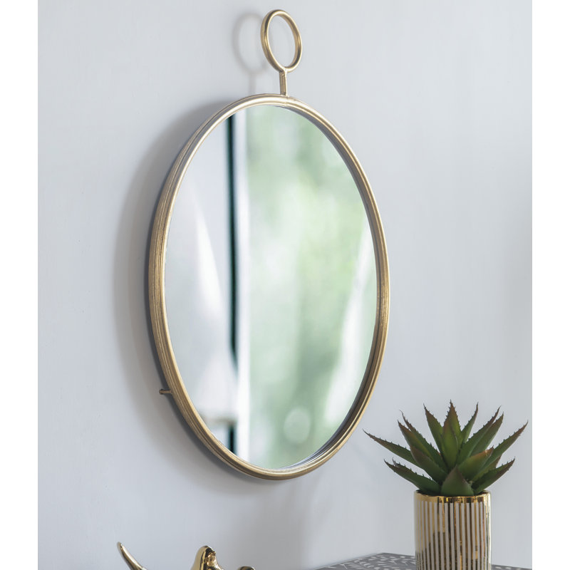 Miroir rond en fer, 32,3 po x 26,4 po