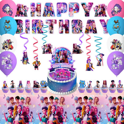 K Pop Demon Hunters Party Decorations,35Pcs K Pop Birthday Decorations Set