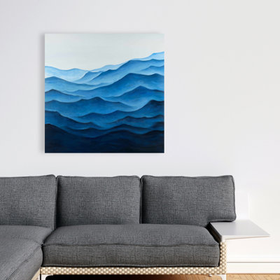 «Deep and Calm Ocean Waves», reproduction de peinture à l'huile sur toile tendue