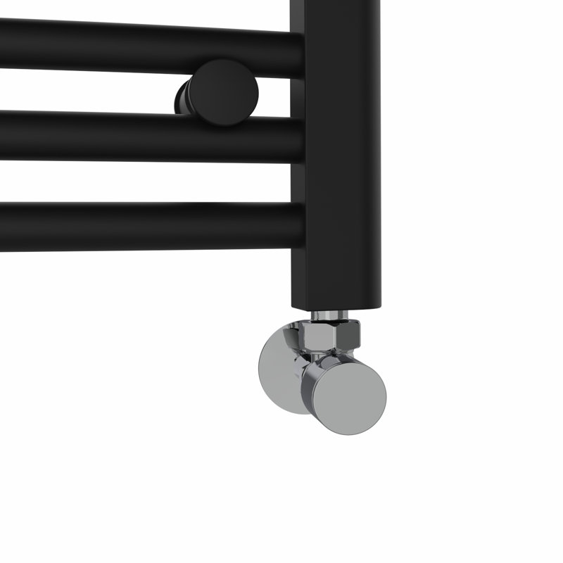 Cano Curved Heated Towel Rail Radiator Bathroom Ladder Warmer, 180cm H x 30cm W x 3.4cm D, Black
