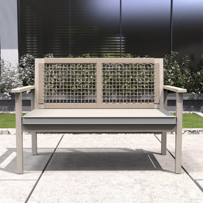 Brandenburg Acacia Wood Outdoor Bench With Cushions by Gracie Oaks