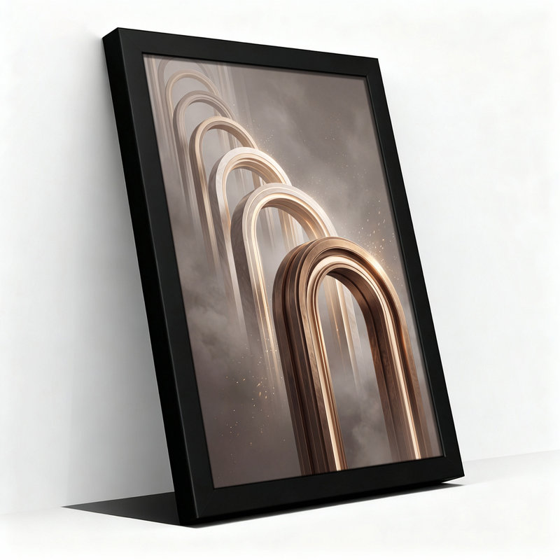 Art sur toile concentrique bronze Arches In Misty Fog, H 30 po x l 20 po