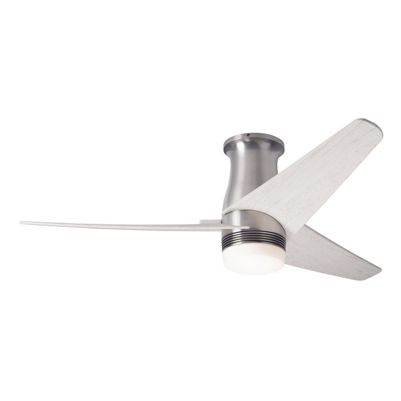 Velo 48'' Ceiling Fan with LED Lights, Whitewash, Wall Control, Bright Nickel