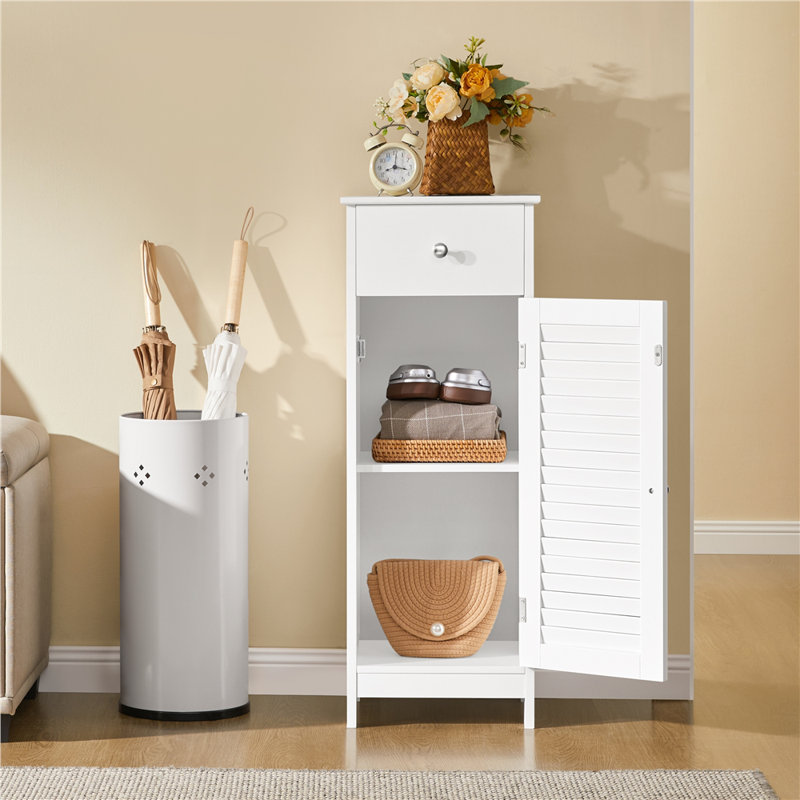 Amabilia 34.5" H x 13" L x 12" W Free-Standing Bathroom Cabinet, White