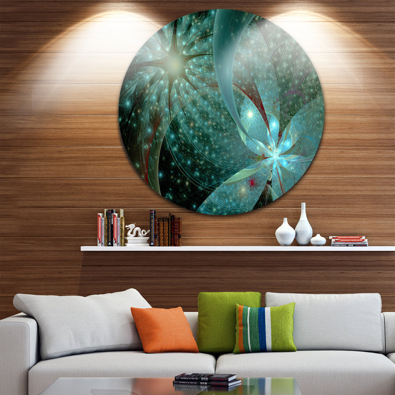 « symmetrical fractal fleur », impression, H 11 po x l 11 po x P 1 po, Métal