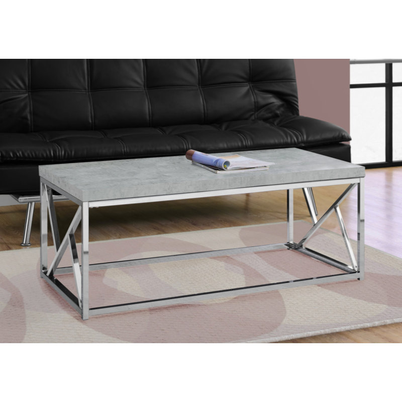 Table basse, accent, cocktail, rectangulaire, salon, stratifié L 48 po, métal, contemporain, moderne
