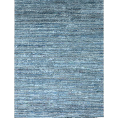Hand Knotted Area Rug in Blue/White