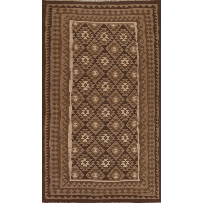 Tapis géométrique tissé à la main Kilim 7 x 10